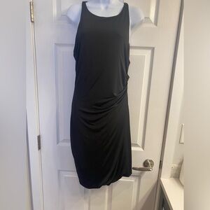 Aritzia INS Elegant Black Sleeveless Ruched Dress size L